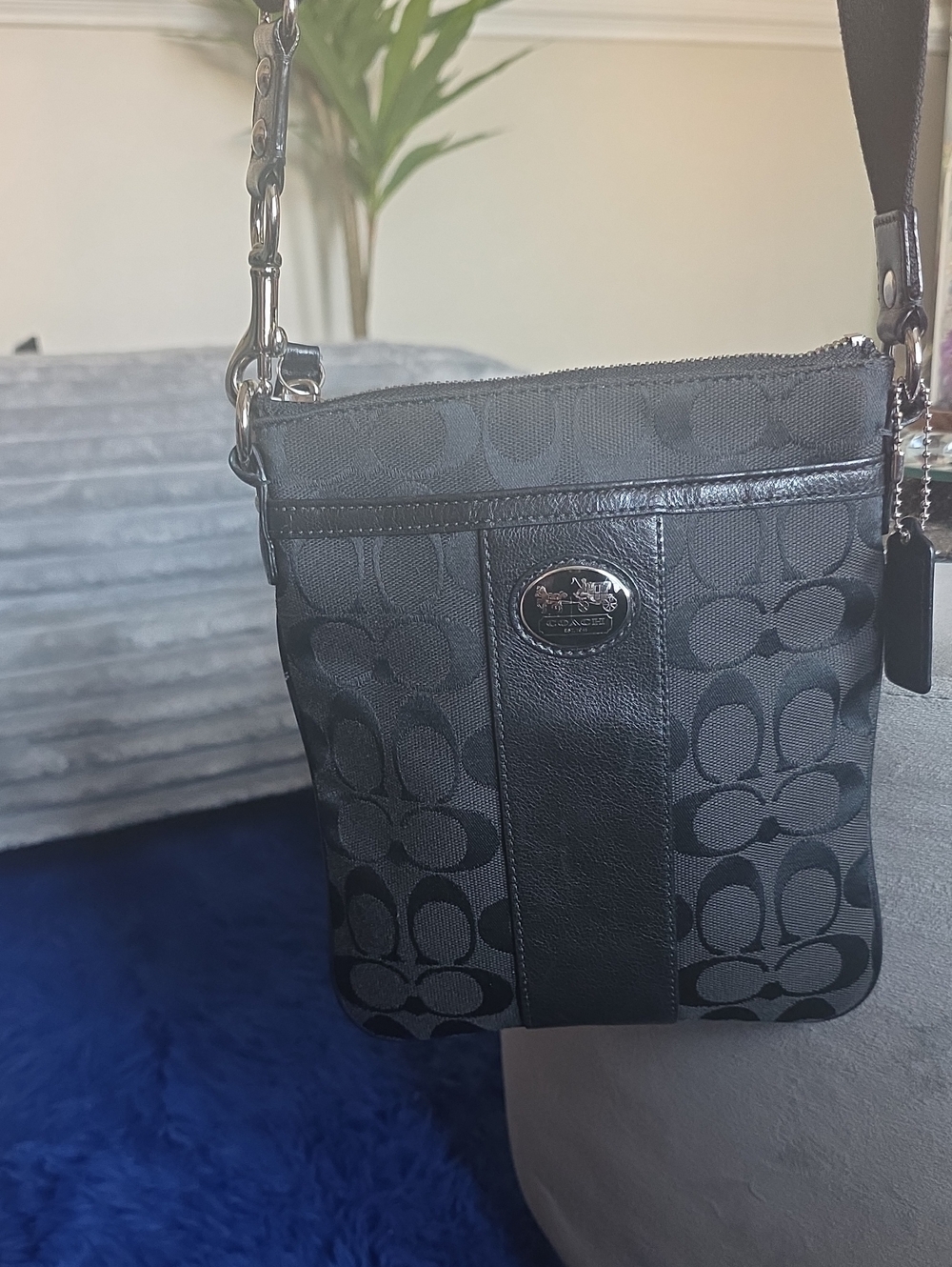 Coach Black Signature Jacquard Crossbody Bag
